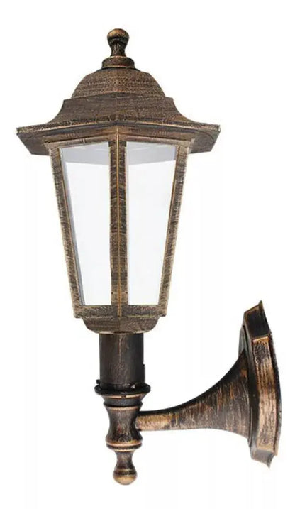 Farol Pared Estilo Colonial Color Cobre Sanelec Exteriores - Sanelec - detalle