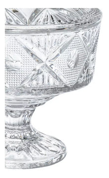 Azucarera Dulcero Bombonera Vidrio Cristal Labrado Tapa