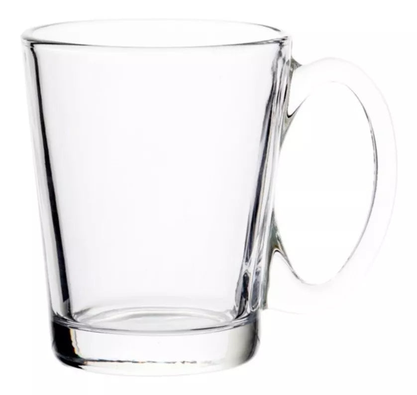 Set 6 Tazas Café Té Conica Lisa Vidrio Mayoreo 240ml - Marchante MX