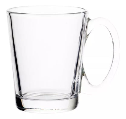 Set 6 Tazas Café Té Conica Lisa Vidrio Mayoreo 240ml - Marchante MX