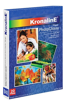 20 Hojas Papel Fotografico Brillante Doble Carta Kronaline Ph348