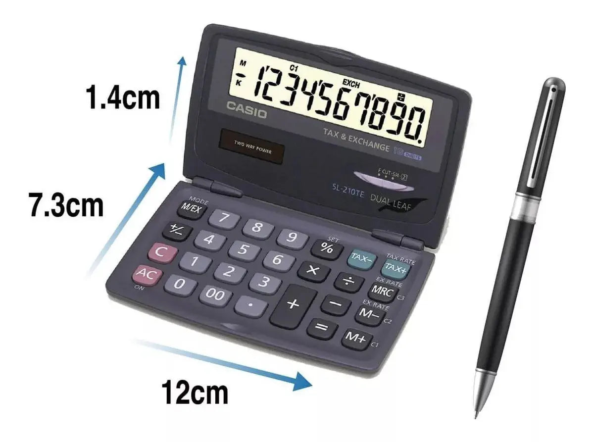 Calculadora Portatil Casio Sl-210te 10 Dígitos Plegable (DESCONTINUADO) - Casio - vista lateral