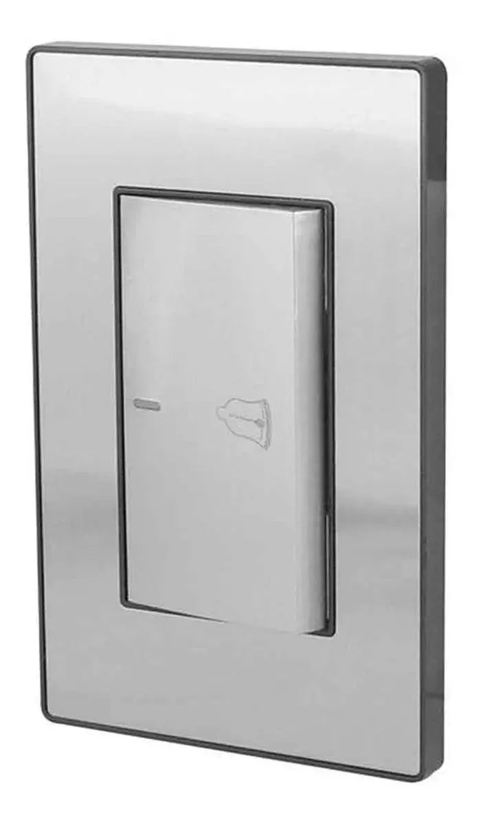 Placa Boton Timbre Sanelec 4644 Cordoba Acero Inoxidable - Sanelec - vista lateral