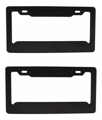 2pz Porta Placa Negro Plástico Universal Auto Carro Marco - Promoopcion