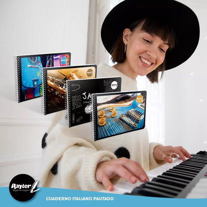 Cuaderno Pautado Musica Italiano Espiral Rayter 50 Hjs Raya