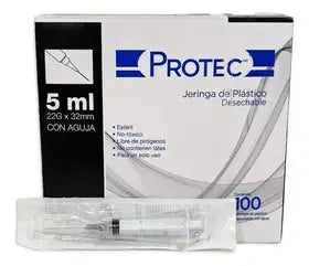 JERINGA PROTEC 5ML 22G X 32MM CAJA C/100 PZAS - PROTEC