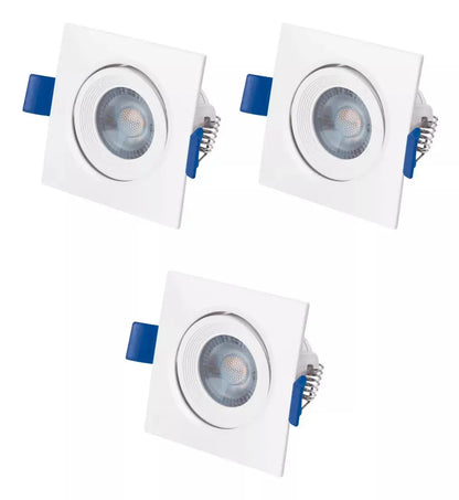 3pz Luminario Cuadrado Empotrable Aksi 3w Luz Blanca - Marchante MX