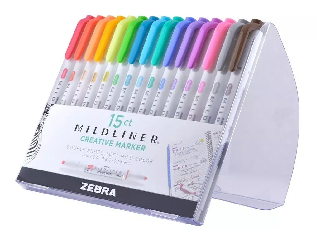 Marcadores Doble Punta Mildliner Zebra Plumones Estuche