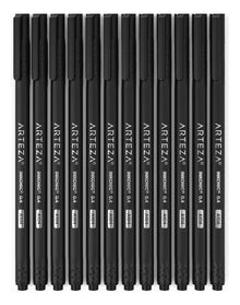 12 Boligrafos Fineliner Inkonic 0.4 Mm Color Negro Arteza