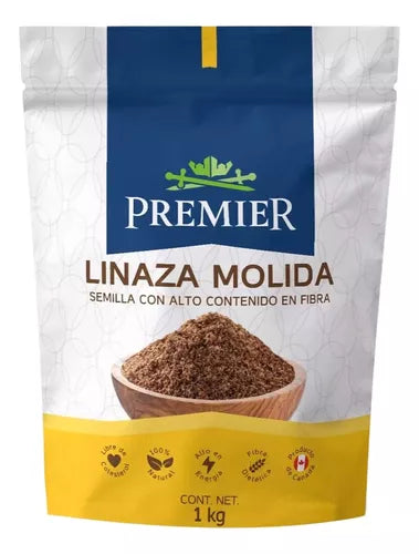 Linaza Molida Premier Canadiense De 1 Kilo Zipper