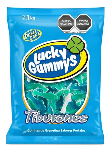Gomitas Forma De Tiburones Lucky Gummys 1kg Frutal