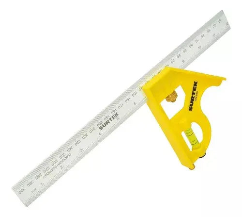 Escuadra Combinacion 12'' Surtek Nivel Trazador Acero - Lock - vista lateral