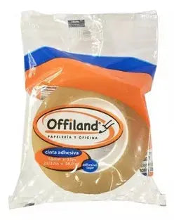Paquete 10pzs Cinta Adhesiva Transparente Offiland 18mm x 33mm - Offiland