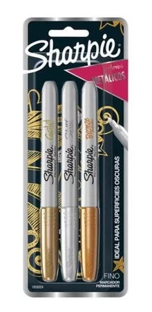 Marcadores Permanentes Sharpie Metálicos 3 Piezas