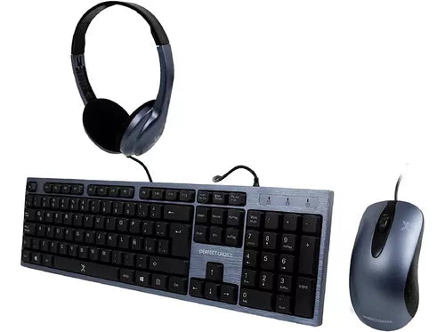 Kit Teclado Mouse Audifonos Diadema Microfono Perfect Choice