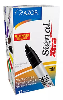 Marcador Azor Permanente Grueso Rellenable Signal Xtra 12 Piezas Elige Color