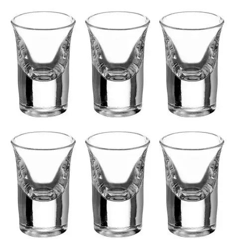 6 Vasos Tequileros Shot Conico 10ml Caballito Transparente - Marchante MX