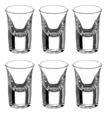 6 Vasos Tequileros Shot Conico 10ml Caballito Transparente