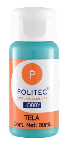 Pintura Acrilica Politec Hobby Tela 30ml Acaba Suave Turquesa - Politec