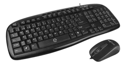 Kit Teclado Mouse Alambrico Easy Line Balance Color Negro