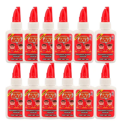12 Pegamento Super Kole Blanco Kolaloka 30g Escolar No Toxic