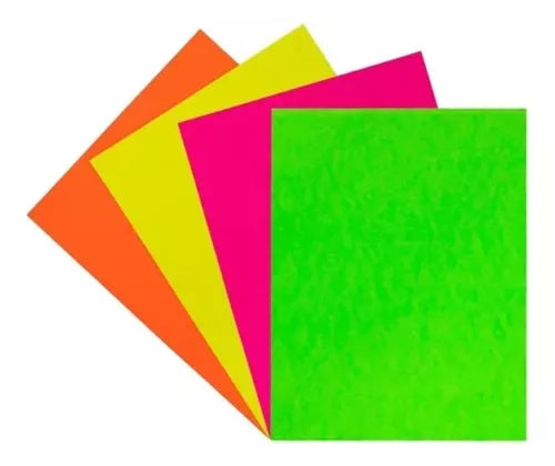 100 Hojas Cartulina 47.5 X 66cm Fluorescentes Colores Mixtos