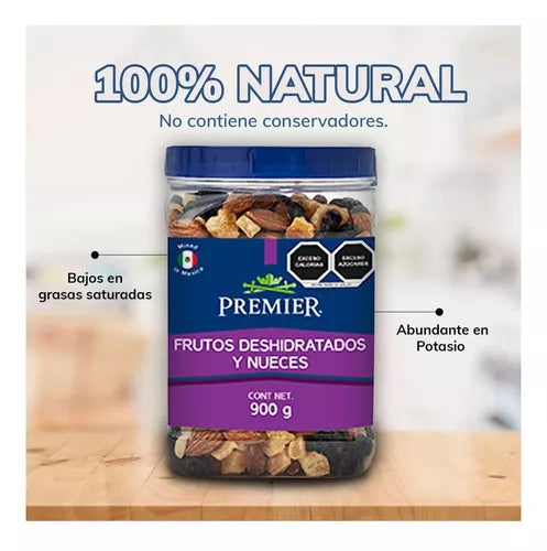 Mezcla De Frutos Y Nueces Premier Vitrolero De 900 Grs