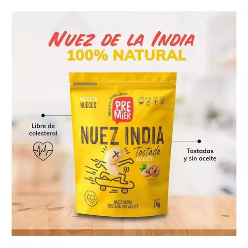 Nuez De La India Frita Premier Con Sal Marina 1 Kilo Zipper