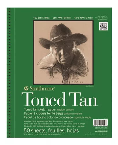 Cuaderno Dibujo Strathmore Toned Tan Block 23 X 30.5cm