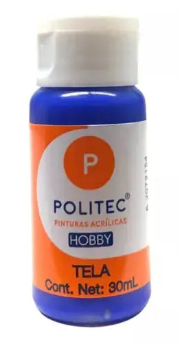 Pintura Acrilica Politec Hobby Tela 30ml Acaba Suave Azul Ultramar - Politec