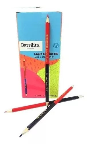 100pz Lapiz Bicolor Barrilito Hb Hexagonal Escuela/oficina