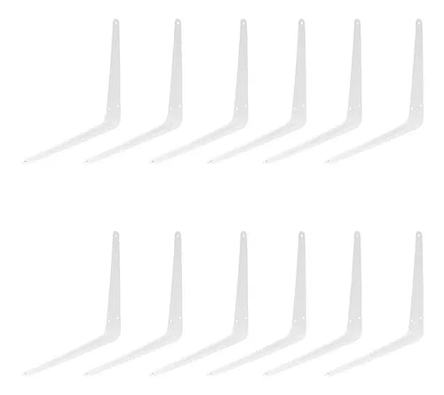 12 Mensulas Repisa Acero Blanco 15 X 20 Cm Dogotuls