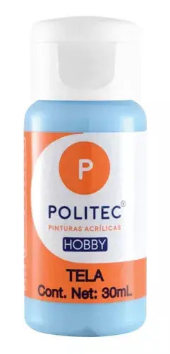 Pintura Acrilica Politec Hobby Tela 30ml Acaba Suave Azul pastel - Politec