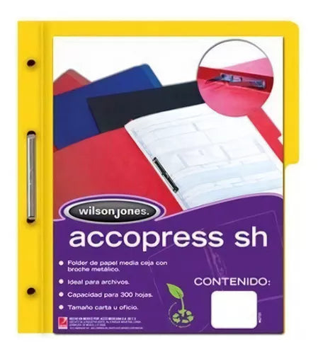 10pz Folder Acco Accopress Papel Tamaño Carta Carpe Amarillo