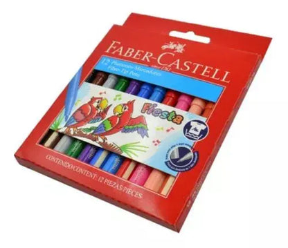 Plumones de Colores Faber Castell Fiesta Lavable 12 Pz - FaberCastell - vista lateral