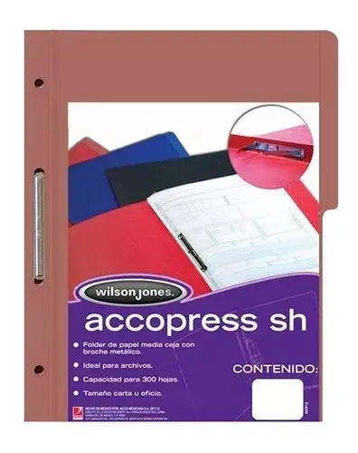 10pzs Carpeta Acco Press Oficio Caoba P4566 /vc - ACCO - vista lateral