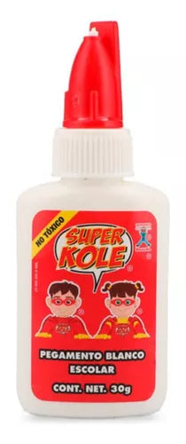 12 Pegamento Super Kole Blanco Kolaloka 30g Escolar No Toxic