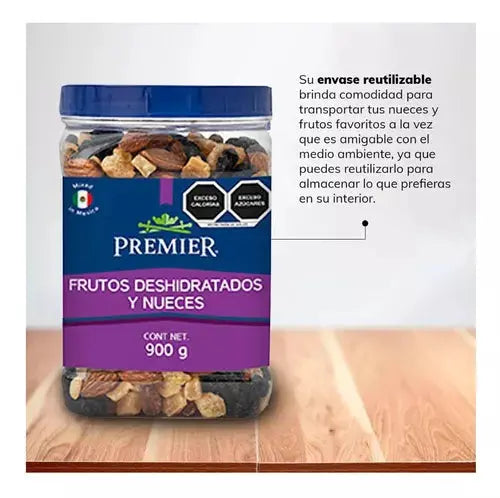 Mezcla De Frutos Y Nueces Premier Vitrolero De 900 Grs - Premier - vista lateral