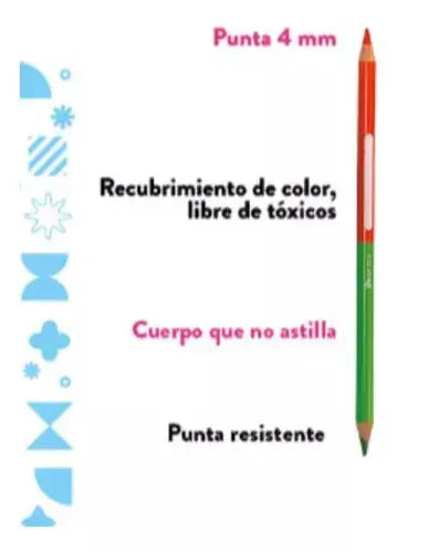 13 Lapices Color Norma Doble Punta Duales 26 Colores Escolar - Norma - vista trasera