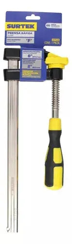 Prensa Tipo F Rapida Surtek 8'' Garganta 2'' - Lock - empaque