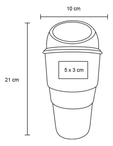 Bote Basura P/ Auto For Promotional Negro Accesorio Plastico