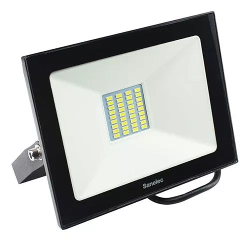 Reflector Fijo Ultra Delgado Sanelec 30w Luz Fria Ip 65