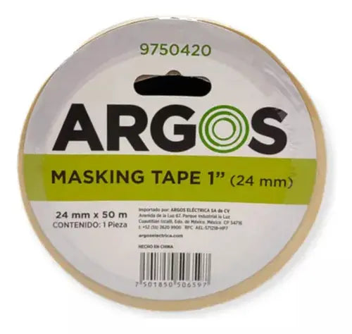 Cinta Masking Tape Argos 24mmx50m Uso General Papel Crepado - Marchante MX