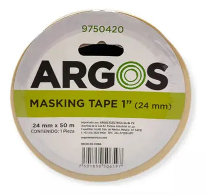 Cinta Masking Tape Argos 24mmx50m Uso General Papel Crepado - Marchante MX
