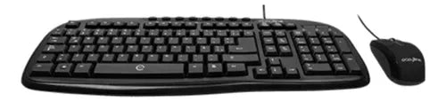 Kit Teclado Mouse Alambrico Easy Line Balance Color Negro