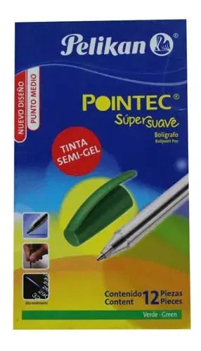 Bolígrafos Pluma Pelikan Mediano Semi Gel Pointec 12 Piezas - MarchanteMX