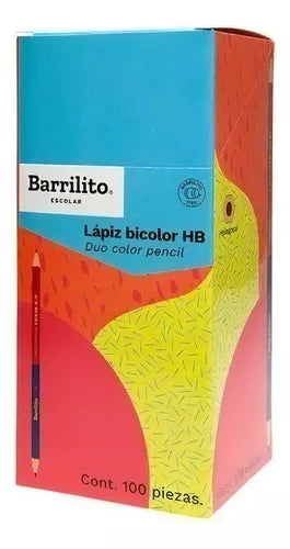 100pz Lapiz Bicolor Barrilito Hb Hexagonal Escuela/oficina