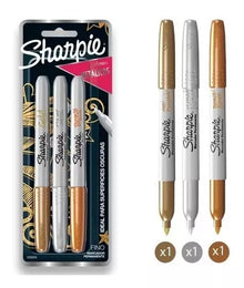 Marcadores Permanentes Sharpie Metálicos 3 Piezas
