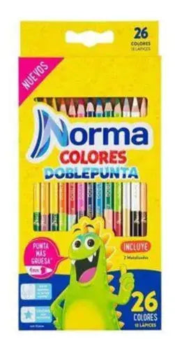13 Lapices Color Norma Doble Punta Duales 26 Colores Escolar - Norma - detalle