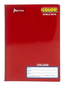 Cuaderno College 100 Hj Norma Color 360 Cosido Doble Raya
